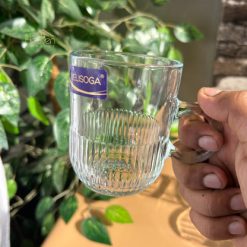 Delisoga® Set of 6 Clear Glass Coffee & Tea Mugs – 250 ml Elegant Cup 9