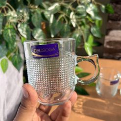 Delisoga® Set of 6 Clear Glass Coffee & Tea Mugs – 250 ml Elegant Cup 10