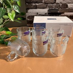 Delisoga® Set of 6 Clear Glass Coffee & Tea Mugs – 250 ml Elegant Cup 13