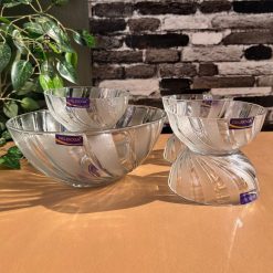Delisoga® 7-Piece Frosted Ice Cream & Fruit Serving Set – Premium Glas