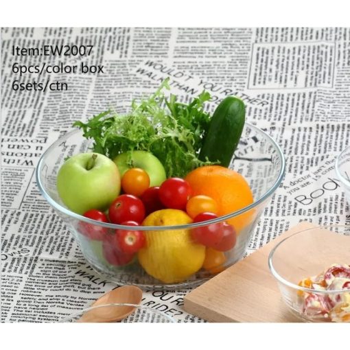 Delisoga® Set of 6 Fruit Bowls 4.5 Inches Clear Transparent Glass