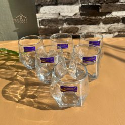 Delisoga® Water Glasses Modern Diamond Shape Drinking Glass Set of 6 2