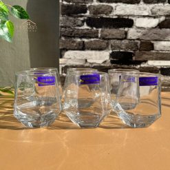 Delisoga® Water Glasses Modern Diamond Shape Drinking Glass Set of 6 5