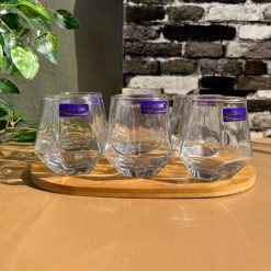 Delisoga® Water Glasses Modern Diamond Shape Drinking Glass Set of 6 6