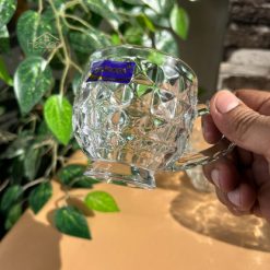 Delisoga® Set of 6 Clear Glass Coffee & Tea Mugs – 210ml Elegant Cup D 6
