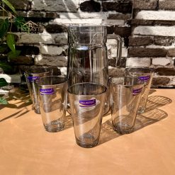 Delisoga® Premium 7-Piece Colored Glass Water & Drink Serving Set 6 Gl