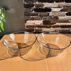 Delisoga® Set of 2 Microwaveable Round Large Serving Glass Bowls 10 In 2