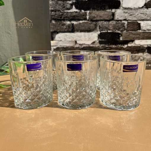 Delisoga® 340 ml Transparent Crystal Clear Drinking Glasses of Pure St