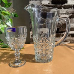 Delisoga® Vine Water Set 7-Piece Glass Water and Serving Set 6 Glasses 2