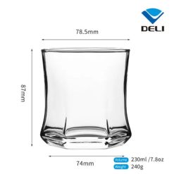 Delisoga® Water Glasses Clear Glass Set Of 6 230 ML Dessert Glass 5