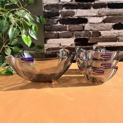 Delisoga® 7-Piece Colored Glass Ice Cream & Fruit Serving Set – Premiu