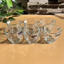 Delisoga® Set of 6 Transparent Clear Glass Coffee & Tea Mugs – 210ml S 3