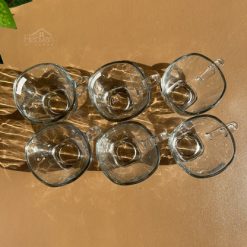 Delisoga® Set of 6 Transparent Clear Glass Coffee & Tea Mugs – 210ml S 4