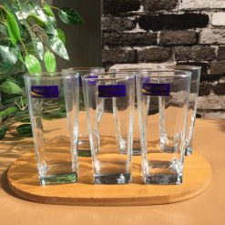 Delisoga® Water Glasses Clear Glass Set Of 6 280 ML Dessert Glass 1