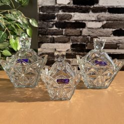 Delisoga® Crystal Candy Dish Set of 3 Elegant Candy Jars for Sweets & 1