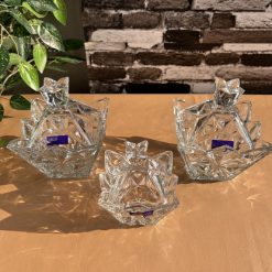 Delisoga® Crystal Candy Dish Set of 3 Elegant Candy Jars for Sweets & 2