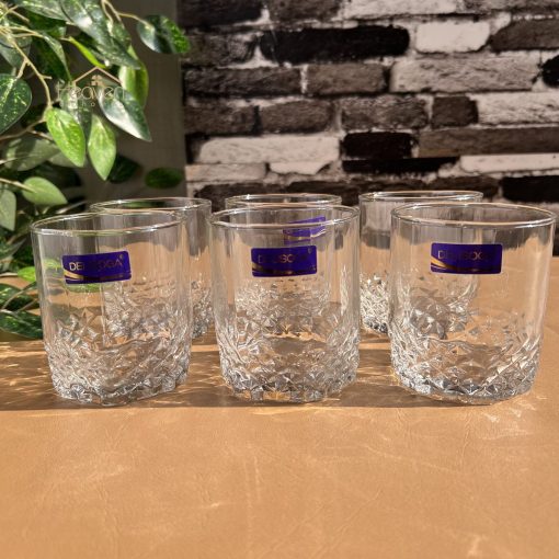 Delisoga® Set of 6 Beautiful Water Glasses Transparent Drinking Glass