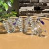 Delisoga® Set of 6 Transparent Clear Glass Coffee & Tea Mugs – 210ml E