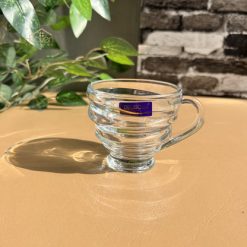 Delisoga® Set of 6 Transparent Clear Glass Coffee & Tea Mugs – 210ml E 5
