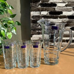 Delisoga® Premium 7-Piece Glass Water and Serving Set 6 Glasses & 1 Ju