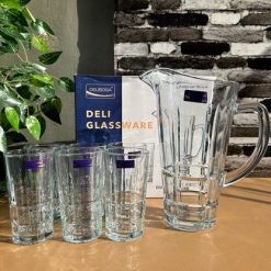 Delisoga® Premium 7-Piece Glass Water and Serving Set 6 Glasses & 1 Ju 2