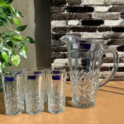 Delisoga® Premium 7-Piece Glass Water and Serving Set 6 Glasses & 1 Ju 5
