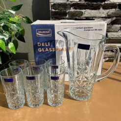 Delisoga® Premium 7-Piece Glass Water and Serving Set 6 Glasses & 1 Ju 7