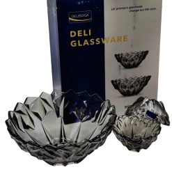 Delisoga® 7-Piece Grey Glass Premium Glass Fruit Serving Set – Elegant