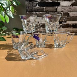 Delisoga® Set of 6 Clear Glass Coffee & Tea Mugs – 155 ml Elegant Cup 3