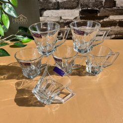 Delisoga® Set of 6 Clear Glass Coffee & Tea Mugs – 155 ml Elegant Cup 4