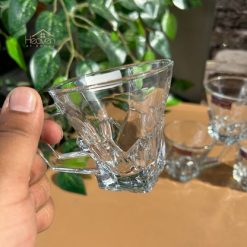 Delisoga® Set of 6 Clear Glass Coffee & Tea Mugs – 155 ml Elegant Cup 5