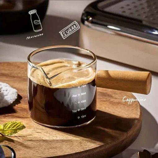 Espresso Measuring Cup With Wooden Handle