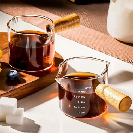 Espresso Measuring Cup With Wooden Handle