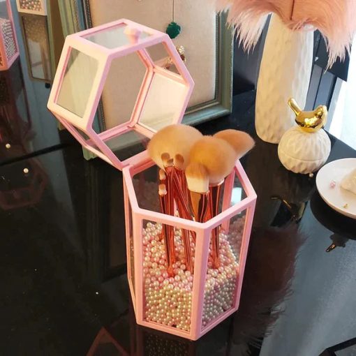Glass Pearl Brush Holder