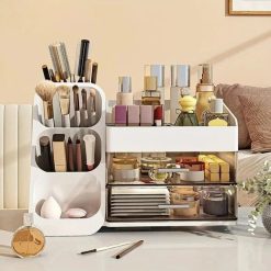 Luxury Cosmetic Box With Makeup Brush Organizer