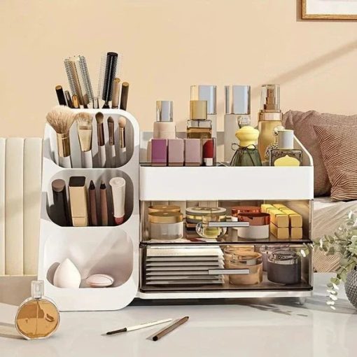 Luxury Cosmetic Box With Makeup Brush Organizer