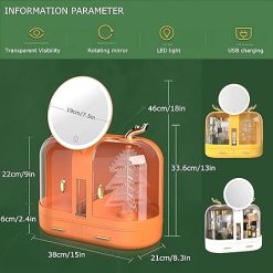 Makeup Drawer Organizer With Mirror LED Light