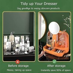 Makeup Drawer Organizer With Mirror LED Light