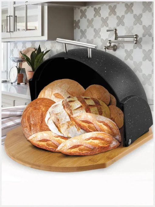 Modern Premium Bread Box Black - Image 3