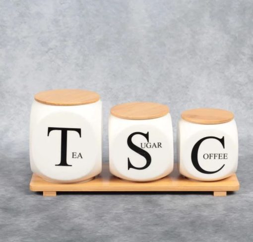 Modern Design Sugar Tea and Coffee Jar Set