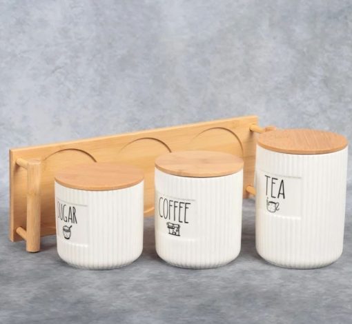 Modern Design Sugar Tea and Coffee Jar Set