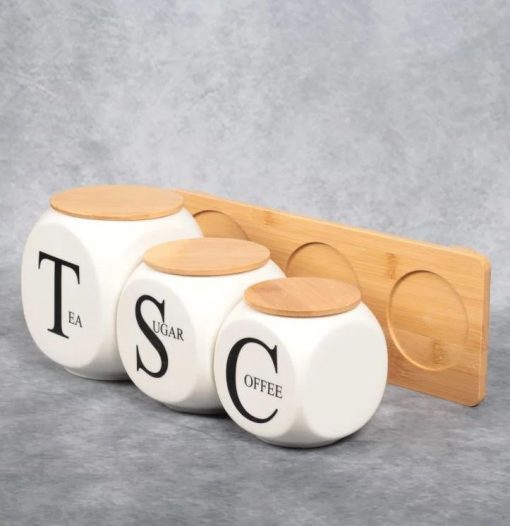 Modern Design Sugar Tea and Coffee Jar Set