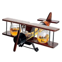 Aircraft Drinking Vessel With 2 Cups Plane Shepe Borosilicate Glass Drink Dispenser