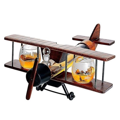 Aircraft Drinking Vessel With 2 Cups Plane Shepe Borosilicate Glass Drink Dispenser