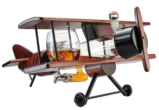 Aircraft Drinking Vessel With 2 Cups Plane Shepe Borosilicate Glass Drink Dispenser