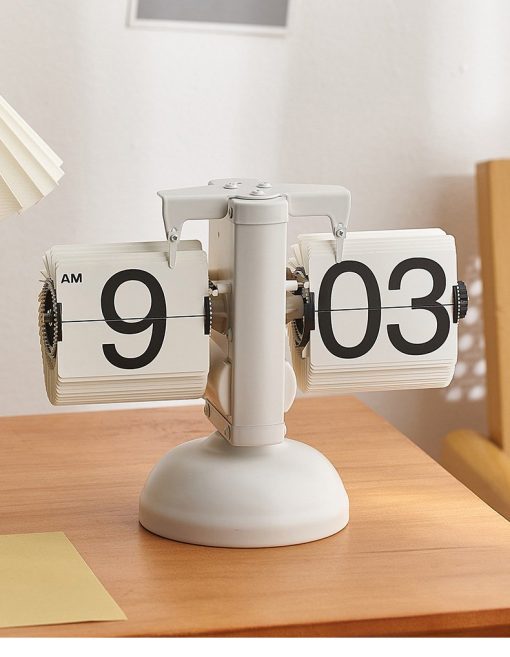 Auto Flip Calendar Flipping Clock Nordic Home Decor Figures Clocks Stainless Steel Mechanical Auto Flip Office Living Room Desk Decor - Image 4