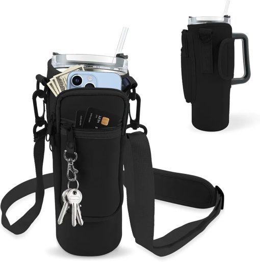 Stanley Tumbler Carrier Bag with Phone Pocket with Handle Water Bottle Holder Pouch - Image 2