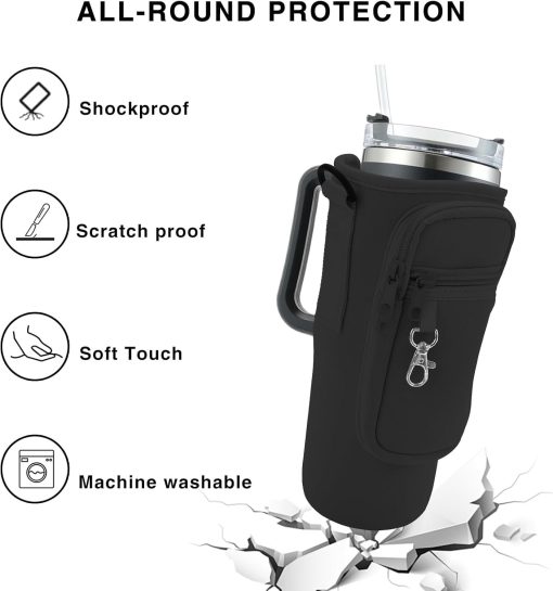 Stanley Tumbler Carrier Bag with Phone Pocket with Handle Water Bottle Holder Pouch - Image 5