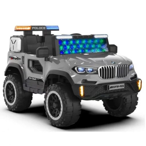 BMW Police Jeep 12V Kids Ride-On Car with LED Lights & Siren 2-8 Years Kids
