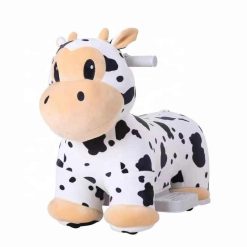 Kids Plush Rechargeable Cow Ride-Ons Car